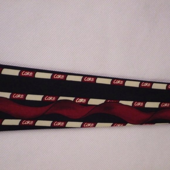 COCA COLA TIE 100% CREPE DE CHINE - Picture 4 of 6